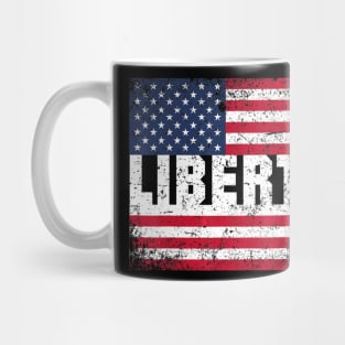 Liberty Vintage American Flag Patriotic 4th of July Mug